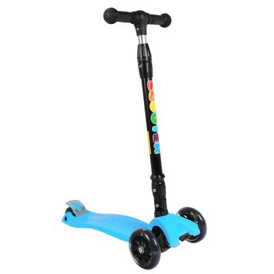 China PU Wheel Children Kids T-Bar Push Foot Foldable Scooter Three Wheels Flashing Kick Scooter For Kids for sale