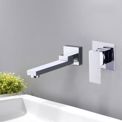 China Metered Faucets Peep Wall Mounted Basin Faucet Price Hidden Cold&Hot Mixer Tap Water Spout Rotatable Sink Faucet for sale