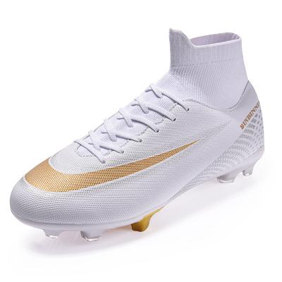 China TPU Youth Socks Football Boots Indoor Lawn Sneakers Plus Size Long Spike Soccer Shoes for sale