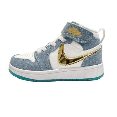 China Hot Sale Round Kids Air 1 Sneakers 24-38 Size Basketball Shoes Fashion Casual Kids Jordon 1 Sports Shoes for sale