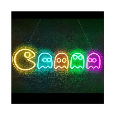 China Wholesale Custom Eco-Friendly LED Neon Sign Cafe Sign Neon Pacman Made In China Bedroom Wall Decor PACMAN ICON Led Neon Lamp for sale