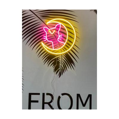 China Eco-Friendly Moon Cat Neon Sign Custom Neon led sign with animals shape for sale