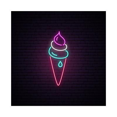 China OUTDOOR STORE 3d Acrylic Led Ice Cream Custom Logo Wall Sign Home Neon Signs Restaurant Neon Signs for sale