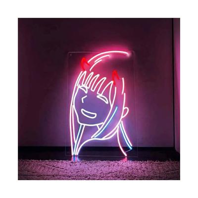 China OUTDOOR STORE Hurry Party Enough Zero Two Neon Sign Waterproof Neon Signs Purple Anima Happily Ever After for sale