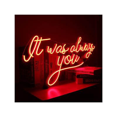 China OUTDOOR STORE Custom 3D Signs Flex Led Letters Wedding Decoration It Was Always You Party Light Neon Sign for sale