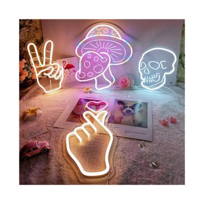 China Indoor Neon Sign Light Skull Decorations LED Halloween Party STORE Night Table Lamp Indoor for sale