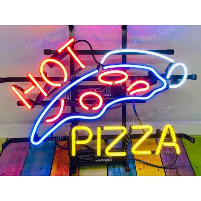 China Custom Super Bright Factory Available Drop Ship Glass Tube Neon Sign Real Light For 17in Hot Pizza for sale