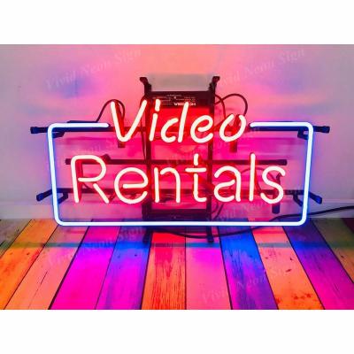 China Handcrafted Neon Sign Real Neon Sign Real Vivid Custom Neon Glass Tube Neon Signs Visual Rentals Sign For Rental Shops 20x16 for sale