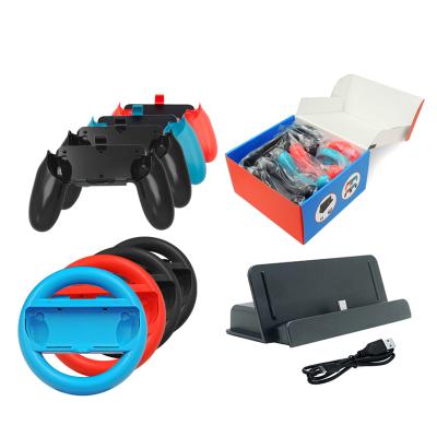 China Steering Wheel Grip Charging Base Set 10 in 1 Switch Set Accessories Set Dock Station PlayStand Charging Stand for sale