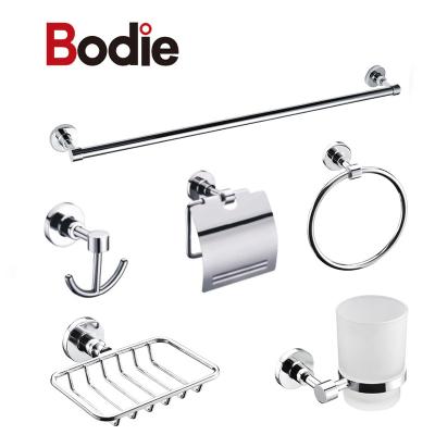 China Sustainable Round Design Chrome Zinc Alloy Bathroom Accessories 6 Pieces Set for sale