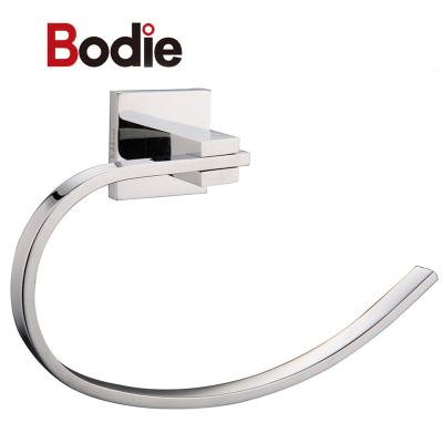 China Bathroom Accessories Modern Design Chrome Zinc Modern Towel Ring for sale