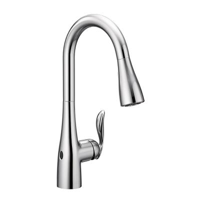 China Metered Faucets Two-Sensor Touchless One-Handle Pull-Out Kitchen Bathroom Faucet Accessories Featuring Power Clean Stain Resist Stainless for sale