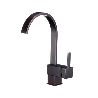 China Thermostatic Faucets Hot and Cold Water Kitchen Sink Taps Single 360 ​​Rotation Bracket Black Color Kitchen Bathroom Faucet Accessories for sale