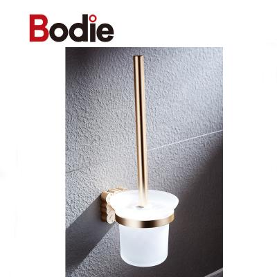 China Modern Aluminum Alloy Toilet Brush Holder Planting Black Bathroom Clean Brush Holder for sale