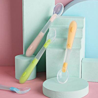 China Hot Selling Multicolor Feeding Spoon Viable Food Grade Free Silicone Baby Spoon Set for sale