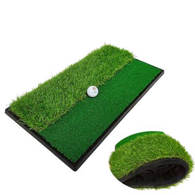 China Golf Hitting Driving Practice Customized Portable Mini Golf Hitting Mat Attack Tri Turf Golf Putting Rubber Mat for sale