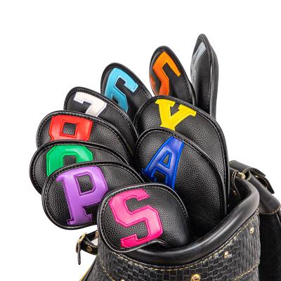 China PU Iron Leather Cover Golf Golf Club PU Iron Headcover Colorful Custom Golf Leather Cover for sale