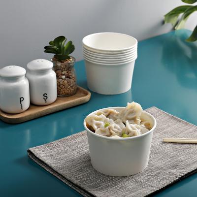 China Disposable PLA Salad Food Container Soup Paper Salad Bowl With Lid for sale