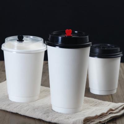 China 8OZ 12OZ 16OZ Disposable 100% Bamboo Fiber Double Wall Paper Cup With Lids for sale