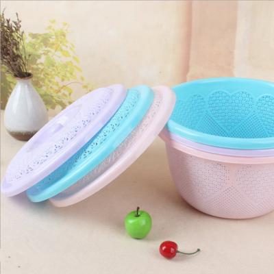 China Sustainable Cheap Plastic Kitchen Vegetable Rice Drainer Fruit Draining Storage Basket for sale