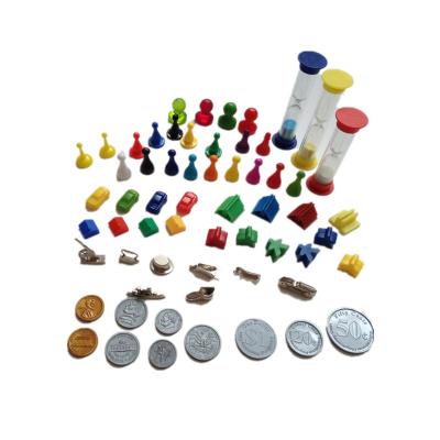 China Plastic Custom Board Game Chips Game Die Pawns Marks Spinner Coins Gambling Games for sale