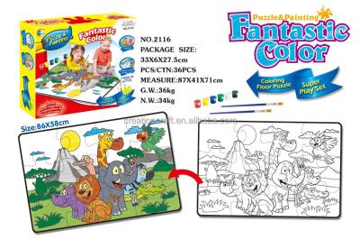 China Cartoon Toy Fantastic DIY Doodle Animal Puzzle with Watercolor Painting Pen for Kids Gifts Souptoys for sale