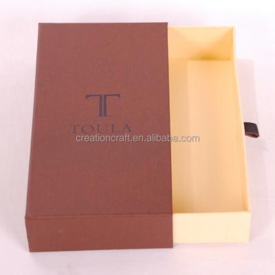 China Handmade Cardboard Sliding Drawer Box With Pull Tag Wallet Box Supplier for sale