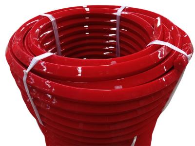 China 30m/Roll Red Color PU Ridge Top Belt , Polyurethane Pentagon Belt Wear Resistance for sale