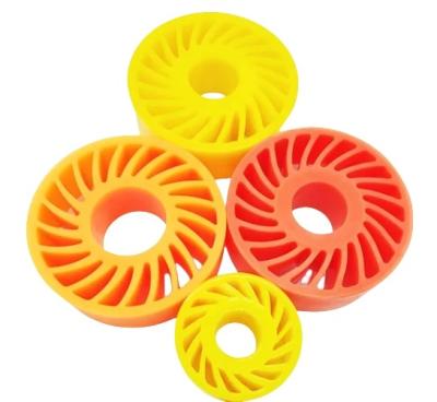 China Polyurethane Sun Feed Wheels Crush Wheel 75 A Shore Hardness for Corrugated Producing for sale