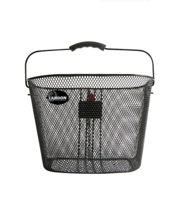 China High Quality Black Steel Mesh Front Bicycle Storage Basket 330*260*260mm for sale