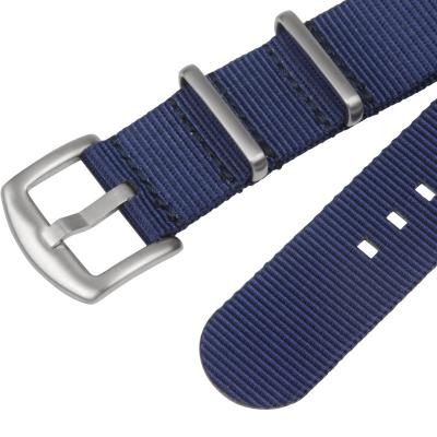 China Factory Wholesale Nylon Striped Nylon Watch Strap / NATO Strap Watch Strap 18 20 22 24 Navy Blue Nylon Watch Bands Watch Bands for sale