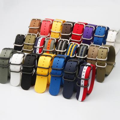 China Wholesale OEM Watch Straps Zulu Nylon Wrist Bands NATO Zulu Strap Replacement 5 Rings Zulu Watch Belts for sale