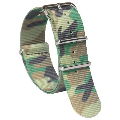 China NATO Zulu Strap Army Nylon Watch Straps 20mm Printing 22mm Nylon Watch Bands NATO Camouflage Nylon Watch Strap for sale