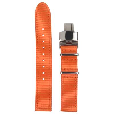 China Wholesale NATO Zulu Strap 2 Pieces Orange Nylon Watch Bands Double Layer Nylon Watch Straps With Deployment Clasp for sale