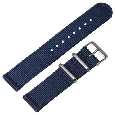 China Dark Blue Nylon Watch Straps 24mm High Quality Double Layer Nylon NATO Zulu Strap 18mm 20mm 22mm Watch Bands for sale