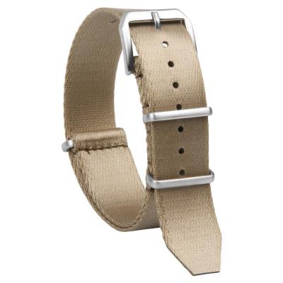 China Beige Nylon Strap Bands 18mm 20mm 22mm 24mm Single Pass Watch Band Strap Nylon Fabric NATO Strap for sale