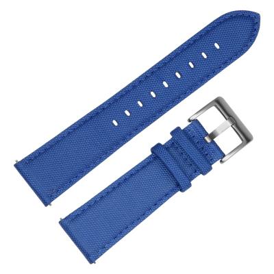 China Fabric Quick Return Spring Bars Cordura Canvas Watch Band Strap 20mm ZOVNE Blue Color Watch Band for sale