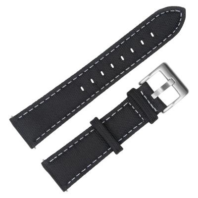 China Nato Zulu Strap Fashion Black Sail Cloth Watch Strap 2 Pieces Watch Band With Brushed Buckle From Watch Band Maker for sale