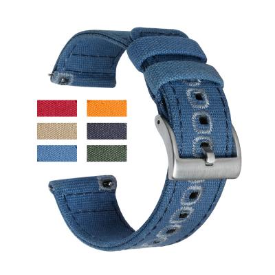 China 2020 New Arrival Nato Zulu Strap 2 Pieces Canvas Watch Bands Fashion Durable Nato Watch Strap Preminm Canvas Watchbands for sale