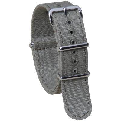 China NATO Zulu Strap NATO Canvas Watch Bands 18mm 20mm 22mm Gray Canvas Watch Bands 24mm Dark with Embroider Holes for sale