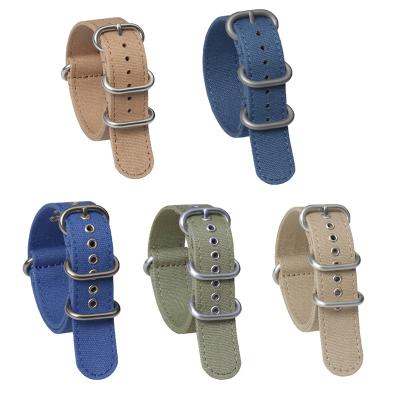 China NATO Zulu Strap Wholesale ZULU Canvas Watch Bands Single Passage 20mm 22mm Army Green Custom Canvas Watch Strap for sale