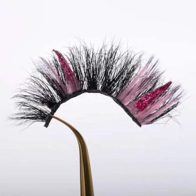 China European and American Party Mink Natural Soft Glitter Diamond Dot Glitter Color Eyelet False Eyelashes for sale