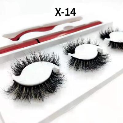 China Own Brand Natural Soft Integrated 3 Pair Mink Lashes Moq Eyelashes Packaging Bottom And Eyeliner And Glue Tweezers With Custom LOGO for sale