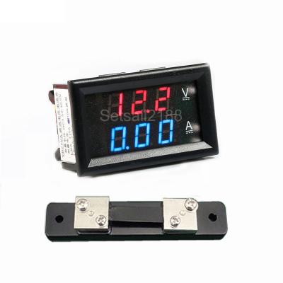 China Current DC 3.5-30V 50A 0.28 Inch Digital Voltmeter Ammeter YB27VA Digital Ammeter DC Voltmeter Ammeter Voltage Volt Ampere Meter for sale