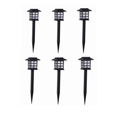 China Mini Size Cheap Price High Quality 6 Pieces Solar Powered Garden Post Lights 35 Cm High IP65 Rechargeable Battery Include Automatic Running For Outdoor Lawn for sale