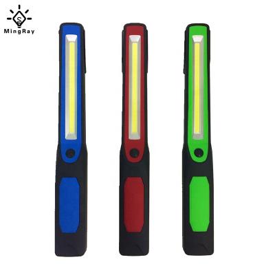 China MingRay Magnetic LED Hand Flashlight 5W COB AA Battery Backup For Car Garage Repair Inspection Slim Portable Work Light Radio Also for sale