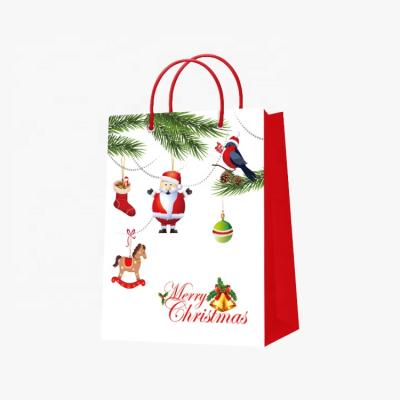 China 2021 Recyclable High Quality Paper Bag With Handles For Christmas Package Gift Bags for sale