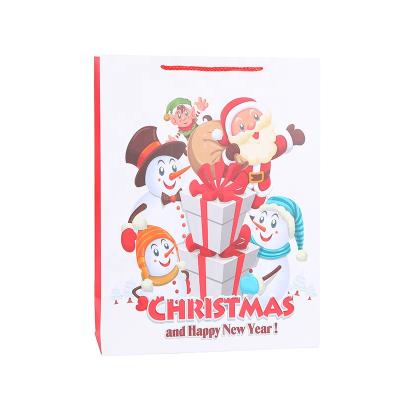 China 2021 Hot Sale Recyclable Paper Bag Manufacturer Printed Luxury Christmas Festival Candy Food Paper Gift Bag for sale