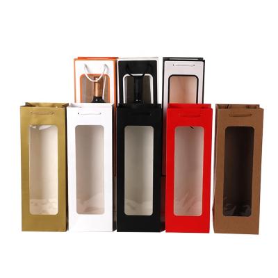 China Wholesale New Design Recyclable Manufacturer Paper Bag Online Shopping Luxury Wine Cooler Gift Bags With Window for sale