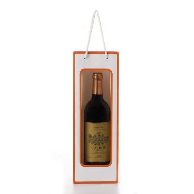 China Online Shopping Recyclable Custom Manufacturer Alibaba Paper Wine Bottle Bag White Wine Bag Luxury Kraft Paper for sale